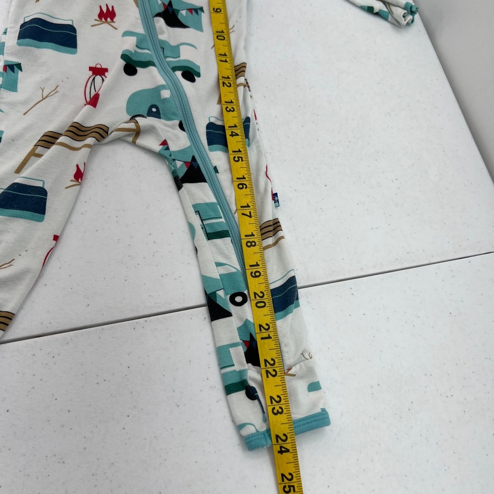 KicKee Pants Camping Print Bamboo Viscose Footless Romper Pajamas 12-18 Months - Picture 5 of 8